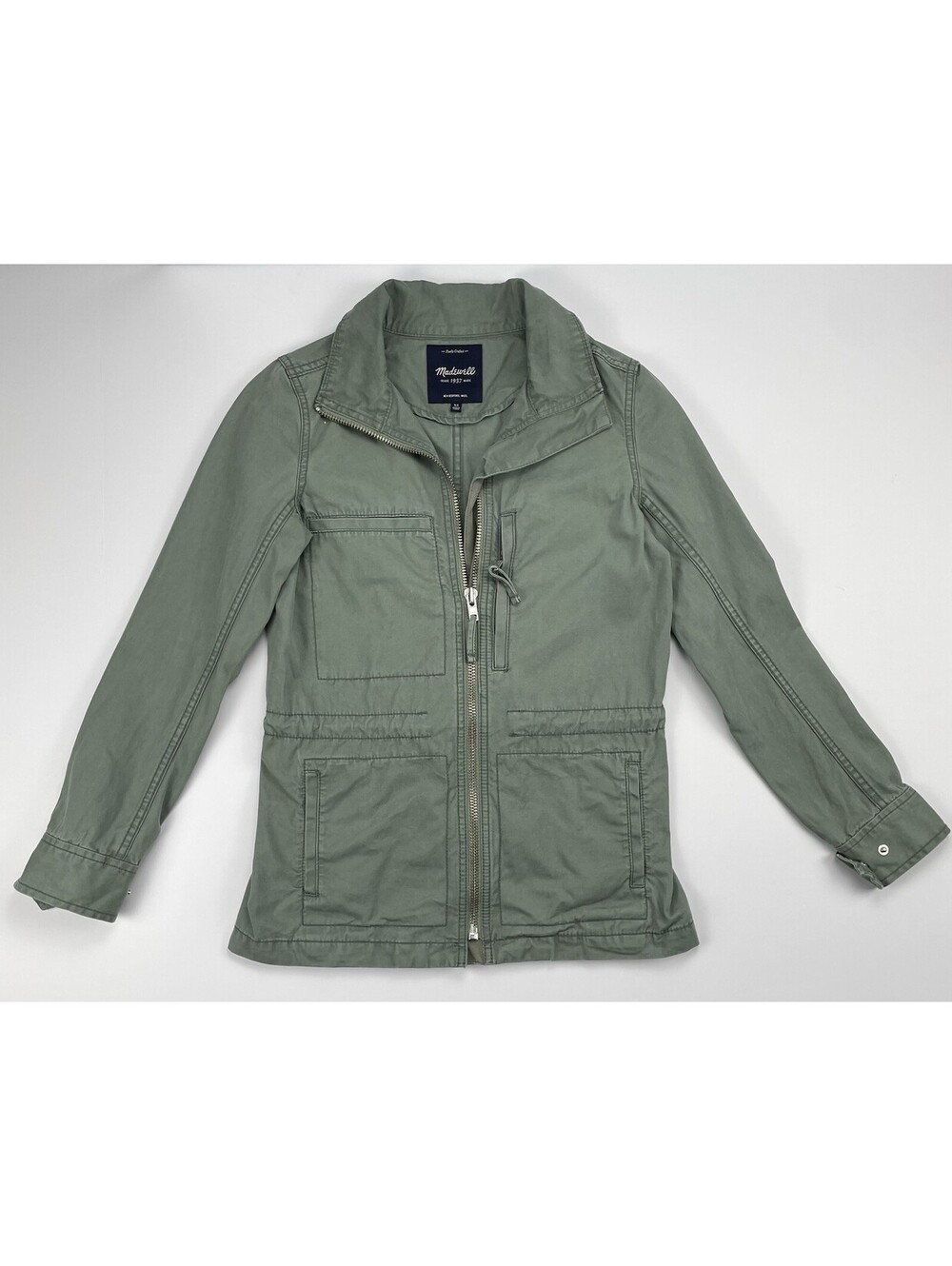 Madewell Fleet Jacket Womens Green Khaki Military Utility Field Coat Full Zip XS